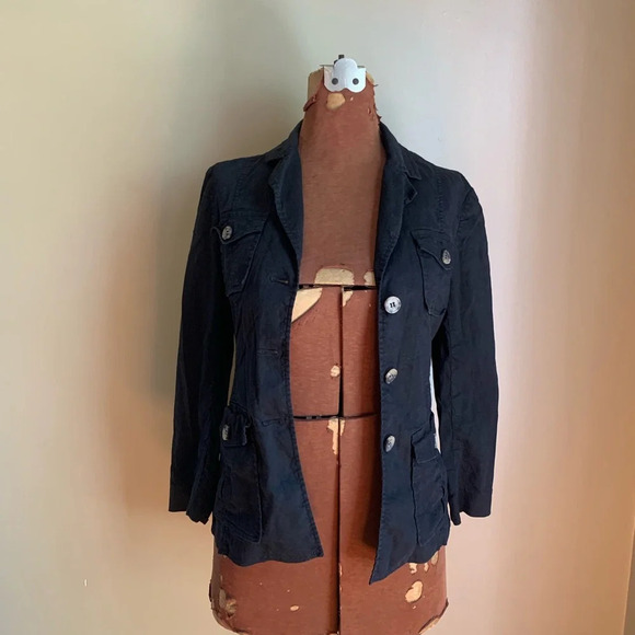 Theory linen blend  jacket in black - Picture 10 of 10